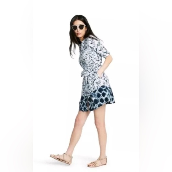 NEW Thakoon x Target Shibori Dress Navy Small 100% Cotton - Picture 4 of 5